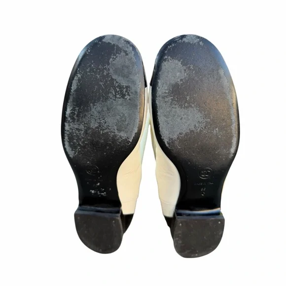 Chanel CC Cap Toe Boots White Black Leather Size 38 - Picture 10 of 16